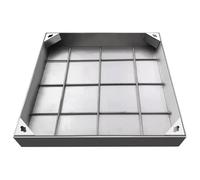 304 Stainless Steel Recessed Square Manhole Cover & Frame - Heavy-Duty Inspection Drain Covers for Gardens, Driveways & Block Paving (800x800x50mm)