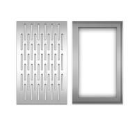 304 Stainless Steel Rectangular Floor Drain & e Hidden Rainwater Gutter (8x20in) - Rust-Resistant Easy Installation Ideal for Bathrooms & Kitchens