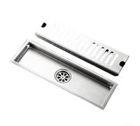 304 Stainless Steel Rectangular Floor Drain for Bathrooms - Dual Filtration System, Flush-Mount Embedded Design, Rust-Resistant, 20/30/40 cm Si(20CM)