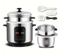 304 stainless steel rice cooker | Multi functional cooking and stewing machine | Anti overflow and easy to clean inner pot | Dormitory/studio small rice cooker (2L)