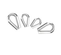 304 Stainless Steel Ring Cable Wire Rope Clamp Protective Sleeve Thimbles Rigging Accessory(M5-10PCS)
