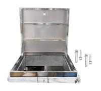 304 Stainless Steel Roof Access Hatch, Reinforced Attic Basement Escape Hatch with Hydraulic Struts, Lockable Security Door, 24''x24'' to 34''x34''(70x70cm/28x28in)