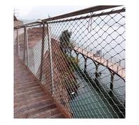 304 Stainless Steel Rope Net Flexible Wire Mesh X-Grid Anti-Fall Safety Net for Balconies Gardens Stairs and High Areas (5x3m/16.4x9.8ft)