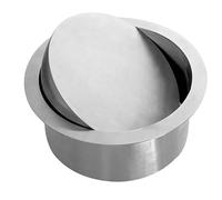 304 Stainless Steel Round Built-In Countertop Trash Chute with Hidden Lid for Kitchen Waste