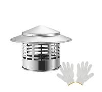 304 Stainless Steel Round Chimney Cap Tapered Top with Mesh Screen 3.0" 4.3" 6.3" Adjustable All Weather Roof Vent Cover(3.0")