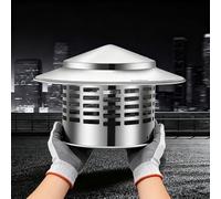304 Stainless Steel Round Chimney Caps 40 mm 50 mm 63 mm 75 mm, Tapered Top Chimney Cap with Screen, All Weather Chimney Caps Roof Top Round Roof Vent Easy Installation(63 mm)