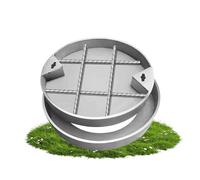 304 Stainless Steel Round Drain Cover Heavy Duty Domestic Grate for Rainwater Collection Perfect for Patio Walkway and Sidewalk (40x40x5cm 15.7x15.7x2in)