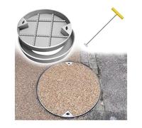 304 Stainless Steel Round Manhole Cover - 18 to 40 Inch, Removable Septic Tank Lids, Embedded Design for Patios, Gardens, and School Yards - Durable, Reinforced, Underground Use