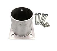 304 Stainless Steel Round Post Anchor for Wood & Concrete | Round 140mm diameter base with screw-in stability for wood and concrete, ideal for mailbox, pergola, and fence projects.