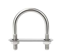 304 Stainless Steel Round U Type Pipe Clip, M12 U Shape Tube Holder Pipe Fixed Buckles with Plate Nuts 2pcs(M12x45x81mm)