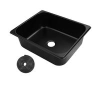 304 Stainless Steel RV Sink, 12.6” x 10.2” x 3.9” Square Single Bowl with 40mm Outlet & Strainer, Undermount Hand Wash Basin for Camper, Caravan, Boat, Motorhome Kitchen or Bathroo