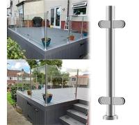 304 Stainless Steel s Railing Post - Adjustable 25-60 Inch Balustrade with Spigot Slots for Steps, Balcony & Stairway - Sapphire h (85cm)