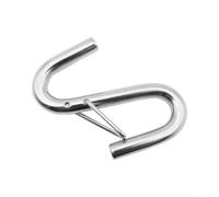 304 Stainless Steel Safety Chain Hook with Spring Clip for Trailer Towing - Heavy Duty 2000lbs Load for caravan RV Boat Marine Accessory 95mm(4pcs)