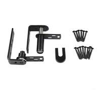 304 Stainless Steel Saloon Door Hinges - Self-Return Double Swinging Cafe Bar Hinge for Western Barn Doors - Heavy Duty Silent Pivot Hardware - Black Finish(L)