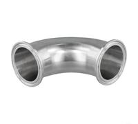304 Stainless Steel Sanitary Elbow Pipe Fitting, 90 Degree Tri Clamp for Fluid Transfer in Food Processing (51MM)