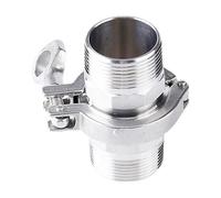 304 Stainless Steel Sanitary Fitting Set, Tri Clamp Cover Thread Ferrule Adapter with Sillicon Gasket Pipe Fitting，1pcs(DN15 clamp50.5 MIP)