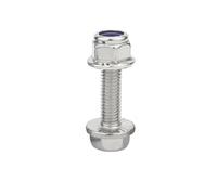 304 Stainless Steel Screws,Self Tapping Screws 2-5pcs M4 M5 M6 M8 M10 A2-70 304 Stainless Steel GB5787 With Flange Nylon Lock Nut(M10 2PCS X45mm)