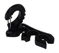 304 Stainless Steel Scuba Diving Clip with 360 Degree Rotating Spring Buckle for BCD Hose and Second Stage Regulator Mounting (Black)