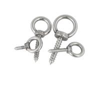 304 Stainless Steel Self-tapping Eye Ring Nut, 5pcs Bolt Eye Hook Screw Self-tapping(M12x100mm)