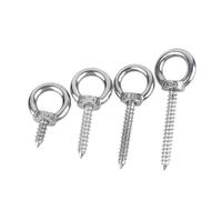 304 Stainless Steel Self-Tapping Lifting Eye Bolt, Heavy Duty Circular Ring With Hook For Lifting And Pulling Applications(M6x20mm)
