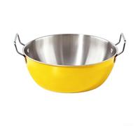 304 Stainless Steel Serving Bowl 17cm Rust for proof 304 Stainless(Yellow)