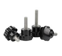 304 Stainless Steel Seven Star Handle Bakelite Hand Screw Bolt Torx Knob Plum Handle Screw High Temperature Resistance M4 to M12(M5 (Head 25mm),10mm)
