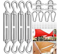 304 Stainless Steel Shade Sail Hardware Kit - Triangle & Square Sun Shade Fixings, Durable Sail Shade Installation Accessories