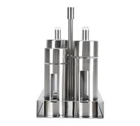 304 Stainless Steel Shaker with Viewing Window, and Salt Shaker for Home Restaurant BBQ, Transparent Seasoning Jar with Modern Design for Kitchen Use (4 Head)