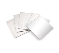 304 Stainless Steel Sheet, Metal Sheet for Crafting, Brushed Finish Flat Sheets of Metal for Kitchen DIY Craft - 5 Pcs 100x100mm Thick: 0.2mm
