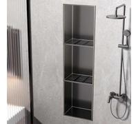 304 Stainless Steel Shower Panels Multi-Layer Recessed Medicine Cabinet with Drain Hole Space-Saving Bathroom & Kitchen Shelves & Stylish Storage Solution