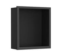 304 Stainless Steel Shower - Waterproof Wall Recess for Shampoo & Toiletries Storage, Grey Alcove Shelves for Bathroom, Living Room & Bedroom, 47.25x11.03 (Black 32x32x12.5CM)