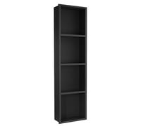 304 Stainless Steel Shower - Waterproof Wall Recess for Shampoo & Toiletries Storage, Modern Alcove Shelves for Bathroom, Living Room & Bedroom, Grey 47.25x11.03 (Black 120x28x12.5)