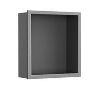 304 Stainless Steel Shower - Waterproof Wall Recess for Shampoo & Toiletries Storage, Stylish Alcove Shelves for Bathroom & Living Room, Grey 47.25x11.03 (32x32x12.5CM)