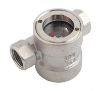 304 Stainless Steel Sight Glass with Flow Indicator Impeller for Visual Confirmation of Water and Fluid Movement in For pipelines (DN15)