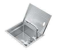 304 Stainless Steel Single-Bowl Concealed Square Sink with Cover for Washing Vegetables and Dishes(55 * 38cm)
