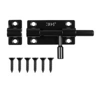304 Stainless Steel Slide Bolt Latch, 3 Inch Black Double Side Barrel Bolt Latches Door Lock for Interior Front Toilet Barn Fence Garage Pet Room Gate, Heavy Duty Security Lock with Padlock Hole