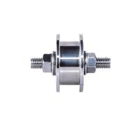304 Stainless Steel Sliding Door Roller, V/U/H Type Pulley with Mute Bearing & Double-End Bolt for Shower Door Track and Sliding Gate(Camel)