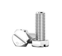 304 Stainless Steel Slotted Outer Hexagon Screws M4 M5 M6 M8 M10 M12 M14 M16 External Slot Hex Head Bolts(M4x16mm 50pcs)