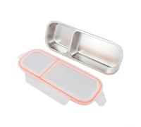 304 Stainless Steel Snack Box 3 Compartment Leakproof - Divided Lunch Container for Kids School Work - Long-lasting Metal Food Storage with Secure Lid(2 Compartment)