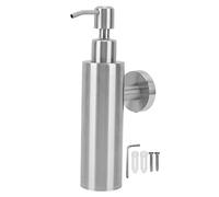 304 Stainless Steel Soap Dispenser, Refillable Rustproof Soap Pump Bottle with Wide Opening for Kitchen Bathroom, Holds Liquid Hand Soap Dish Soap Shampoo Lotion (Wall Mounted, Round)