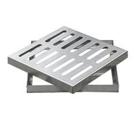 304 Stainless Steel Square Drain Grate Cover with Frame Removable Manhole Cover for Rainwater Management Durable Grating for Concrete Floors HeavyDuty Drainage Solution