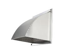 304 Stainless Steel Square Kitchen Exterior Wall Ventilation Hood 1 Piece With Iron Mesh To Prevent Debris, Wind And Rain Outlet(100mm (4 inches))