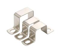 304 Stainless Steel Square, Rectangular Pipe Clips 5 Pack U-Shaped Saddle Clamps and Right Angle Brackets(25 * 25)