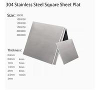 304 Stainless Steel Square Sheet Plate Various Sizes for Kitchen DIY Craft Making(50X50X8mm 2PCS)