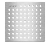 304 Stainless Steel Square Shower Drain Cover Drain Guard Protector 15.5x15.5cm Swirl Design RustResistant Easy Install 1pc Bathroom tial