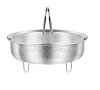 304 Stainless Steel Steamer Basket with Handle, Multi-Purpose Rice Cooker Colander for Dumplings Vegetables, Stackable Kitchen Gadget(22cm)