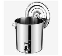 304 Stainless Steel Stock Pot Stock Pot With Spigot, Round Stock Pot With Soft-Touch Handles, Stainless Steel Soup Stockpot Composite Bottom 5-90L Wine Bucket,Thicken Milk Can With Tap,50 * 50cm(90L)