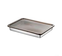 304 Stainless Steel Storage Tray, Safe Food Container with Airtight Lid, Extra Thick Meal Prep Container for Kitchen Fresh-Keeping and Freezing(L)