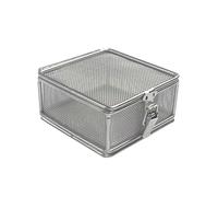 304 Stainless Steel Surgical Instrument Mesh Tray for Autoclave Sterilization, Durable Design for Medical and Dental Use, 20x15x5cm, Rust Proof