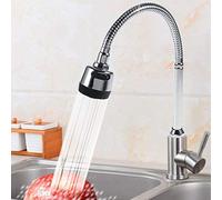 304 Stainless Steel Swivel Spout, Extension Kitchen Sink Faucet Pipe Fittings, Single Handle Connection with Pull Down Sprayer for Farmhouse Camper Laundry Utility Rv Wet Bar Sinks